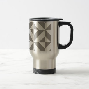 Silver Grått Geometric Deco Cube Mönster Resemugg