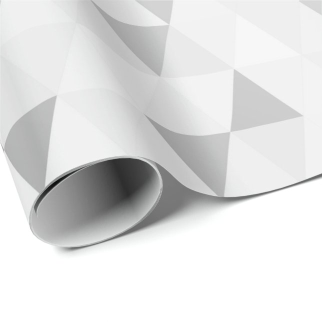 Silver Grått Geometric Diamonds form Presentpapper (Rullad Hörn)