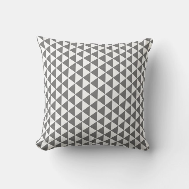 Silver Grått Geometric Kudde (Framsida)