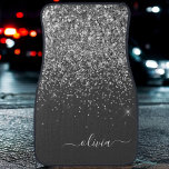 Silver Grått Girly Glitter Gnistra Monogram Namn C Bilmatta<br><div class="desc">Silver och Grått (Grått) Faux Glitter Gnistra Elegant Girly Monogrammed Bilmatta. Dessa anpassade bilmattor i klassen och personligen Monogram kan uppdateras med ditt namn och initialt.</div>