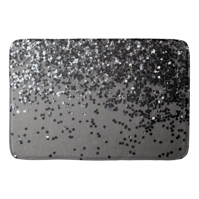 Silver Grått Glitter #4 (Faux Glitter) #shiny #art Badrumsmatta (Framsidan)