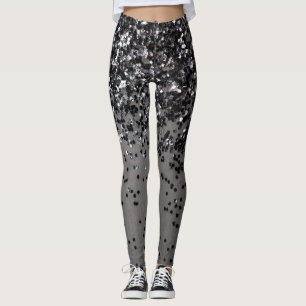 Silver Grått Glitter #4 (Faux Glitter) #shiny #art Leggings