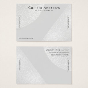 Silver Grått Glitter Geo Heart Bracelet Visning Visitkort