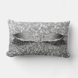 Silver Grått Glitter Lash Glam Makeup Monochroatic Lumbarkudde