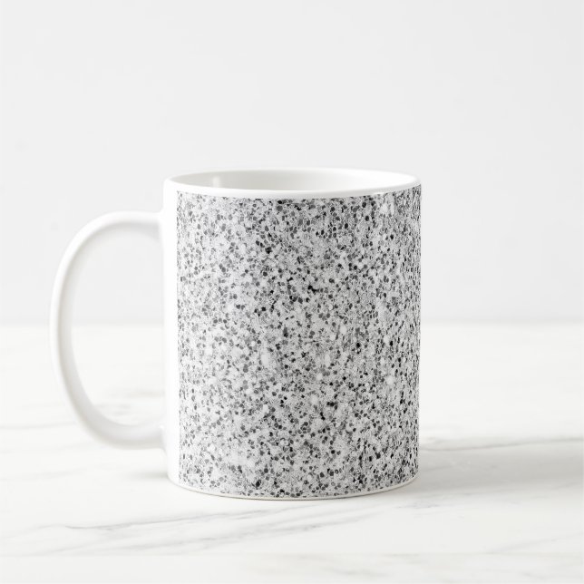 Silver grått glitter ljussparkler kaffemugg (Vänster)