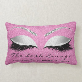 Silver Grått Glitter Rosa ros Makeup Öga Lash Lumbarkudde