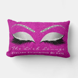 Silver Grått Glitter Shock rosa Ro Makeup Öga Lash Lumbarkudde