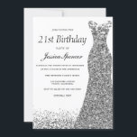 Silver Grått Glitter Womans 21:a födelsedag Party Inbjudningar<br><div class="desc">21:a födelsedag Se matchande artiklar i nisch- och boendebutiker i silver Grått Glitter</div>