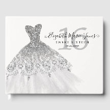 Silver Grått Gnistra Glitter Dress 16:e födelsedag