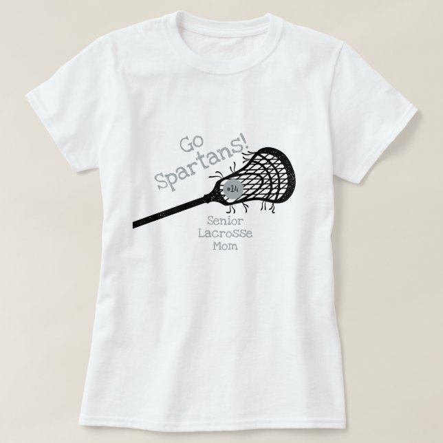 Silver Grått Go Team Lacrosse Mamma T Shirt (Design framsida)
