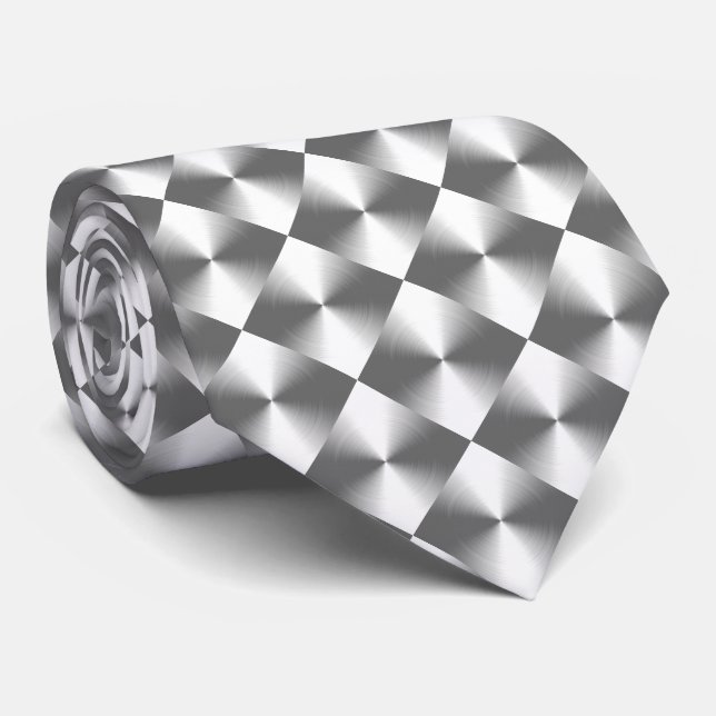 Silver Grått Grått  Diamond Mönster Slips (Rullad)