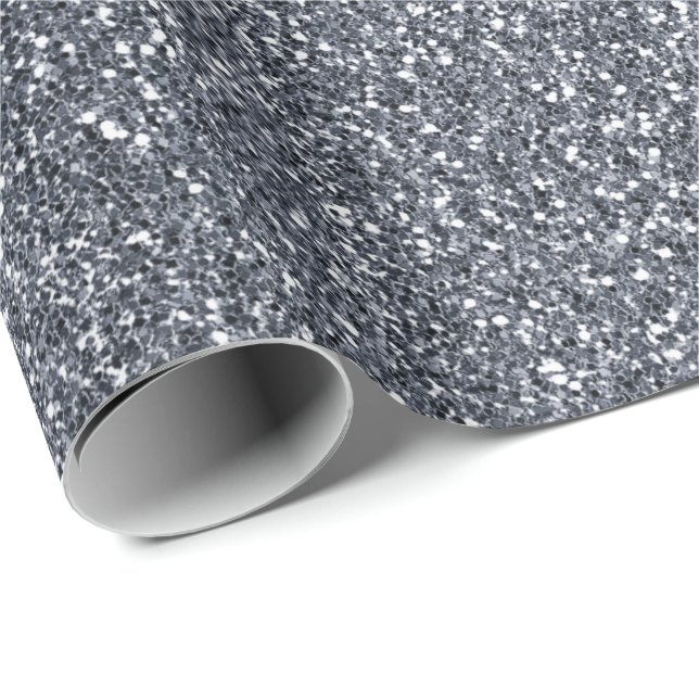 Silver Grått Grått Glitter  Fintvätt Vit Möhippa Presentpapper (Rullad Hörn)