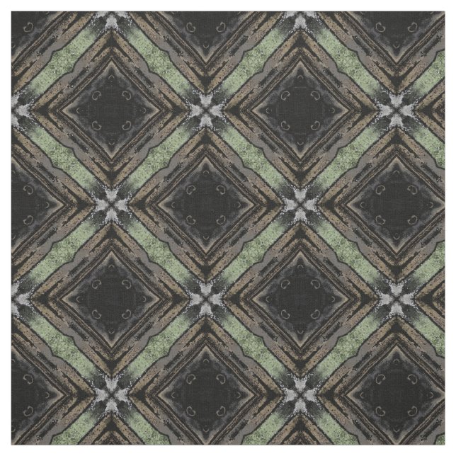 Silver Grått, Grönt, svart, skiktade diamanter Mön Tyg (Provkarta)