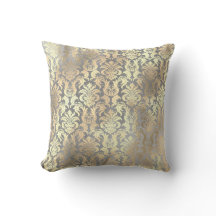 Silver Grått Guld Damask Antonietta Champaigne