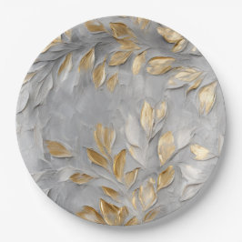 Silver Grått Guld Löv