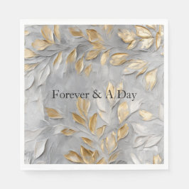 Silver Grått Guld Löv Pappersservett