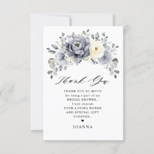 Silver Grått Ivory Blommigt Winter Boho Möhippa Tack Kort