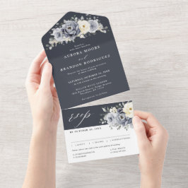 Silver Grått Ivory Blommigt Winter Rustic Bröllop
