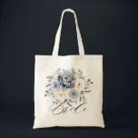 Silver Grått Ivory Blommigt Winter Rustic Bröllop Tygkasse<br><div class="desc">Vinterbröllopsbriden i elegant blommigt i säcken har elegant grått,  elfenben och silver vattenfärgad blombuquet frostigt kröd grey. Kontakta mig om du behöver hjälp med anpassning eller om du behöver någon annan produkt med den här designen.</div>