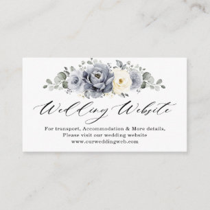 Silver Grått Ivory Blommigt Winter Wedlings webbpl Tilläggskort