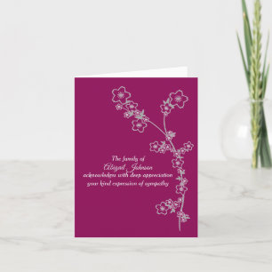 Silver Grått Japansk Foliage Sympathy Tack Kort