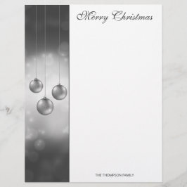 Silver Grått julbalkar med Anpassningsbar text Brevhuvud