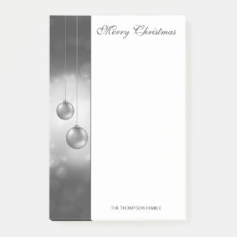 Silver Grått julbalkar med Anpassningsbar text Post-it Block