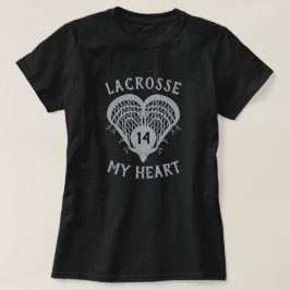 Silver Grått Lacrosse My Heart T-Shirt