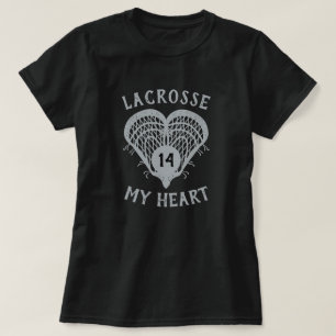 Silver Grått Lacrosse My Heart T-Shirt