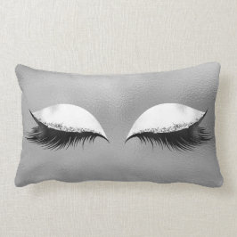Silver Grått Lash Glass White Glitter Makeup Lumbarkudde