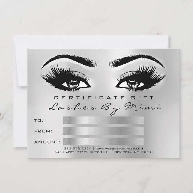 Silver Grått Lash Makeup Artist Certificate Gift (Framsida)