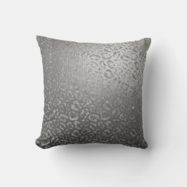 Silver Grått Leopard Skin Glam Safari Kudde