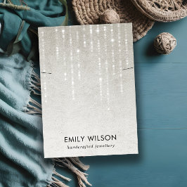 SILVER GRÅTT LIGHT STRINGS NECKLACE BAND VISNING VISITKORT