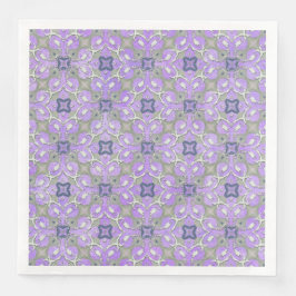 Silver Grått Lila Blue Metallic Filigree Mönster Pappersservett