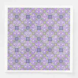 Silver Grått Lila Blue Metallic Filigree Mönster Pappersservett