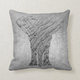 Silver Grått Metallic Black Animal Skin Elephant Kudde