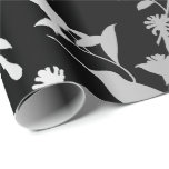 Silver Grått Metallic Hummingbird Flowers Black Presentpapper<br><div class="desc">Glam and Chic Contemporary Abstrakt Wrapping Papper Kan vara en vacker dekoration för många evenemang som bröllop,  årsdag,  födelsedag,  studenten,  nytt hem,  företag,  fågeldusch osv. FlorenceK-design</div>