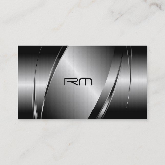 Silver Grått Metallic look-Stainless Steel Mönster Visitkort (Framsida)