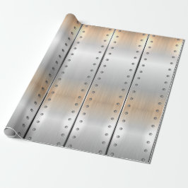 Silver-grått metallisk rand mönster presentpapper