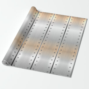Silver-grått metallisk rand mönster presentpapper
