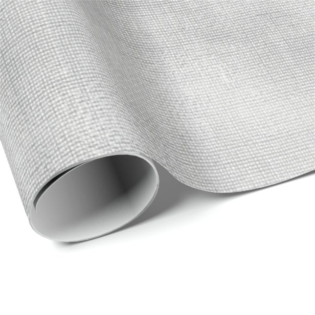 Silver Grått Minimal linen TextilBurlap Canva Presentpapper (Rullad Hörn)
