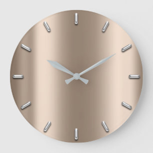 Silver Grått-minimalism Djup  elfenben Stor Klocka