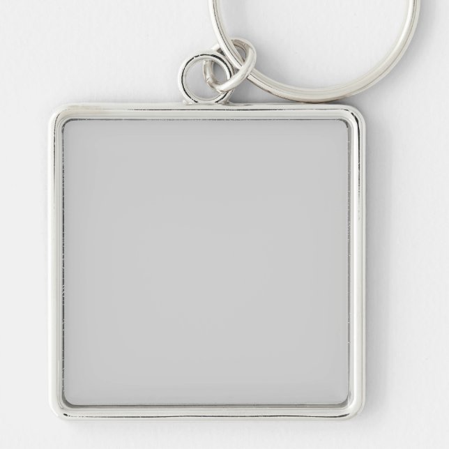 Silver Grått Mode Grått Färg  Trend 2014 Blank Fyrkantig Silverfärgad Nyckelring (Framsidan)