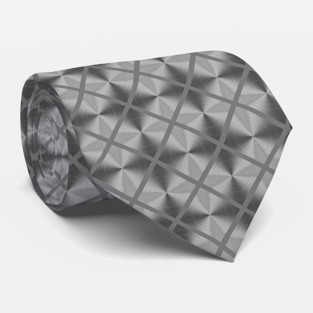 Silver Grått Modern Mönster Slips (Rullad)