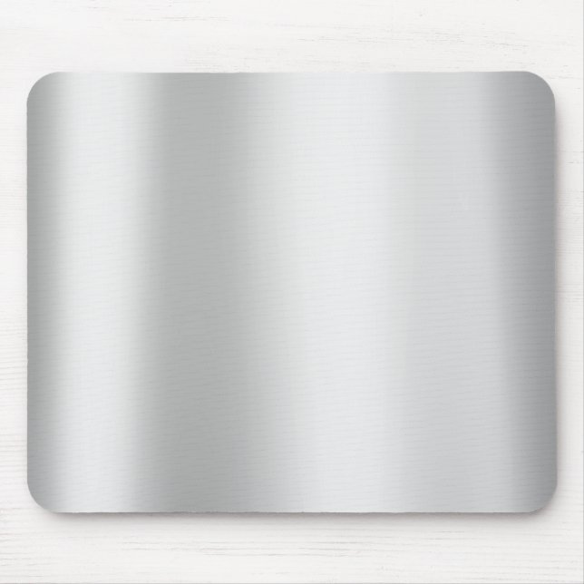 Silver Grått Monochrom Minimal metallisk stål för  Musmatta (Framsidan)