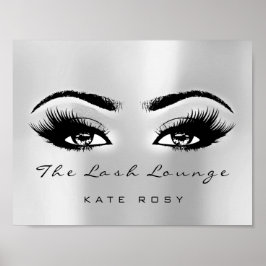Silver Grått Namn Makeup Artist Beauty Studio Lash Poster