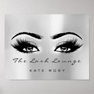 Silver Grått Namn Makeup Artist Beauty Studio Lash Poster