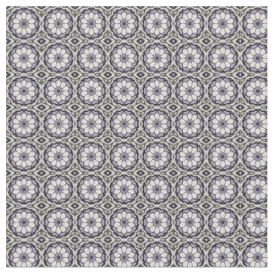 Silver Grått och Lilac-Blommönster Tyg