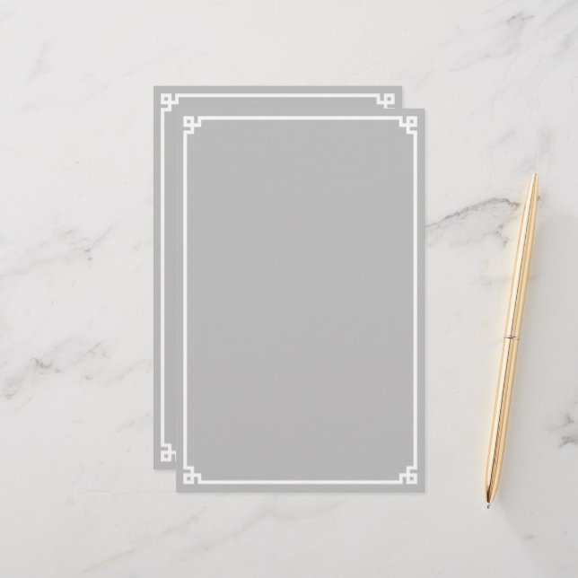 Silver Grått och Nycklarna Gräns Brevpapper (Fram/Back In Situ)