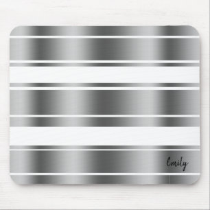 Silver-grått och Rand Mönster Musmatta